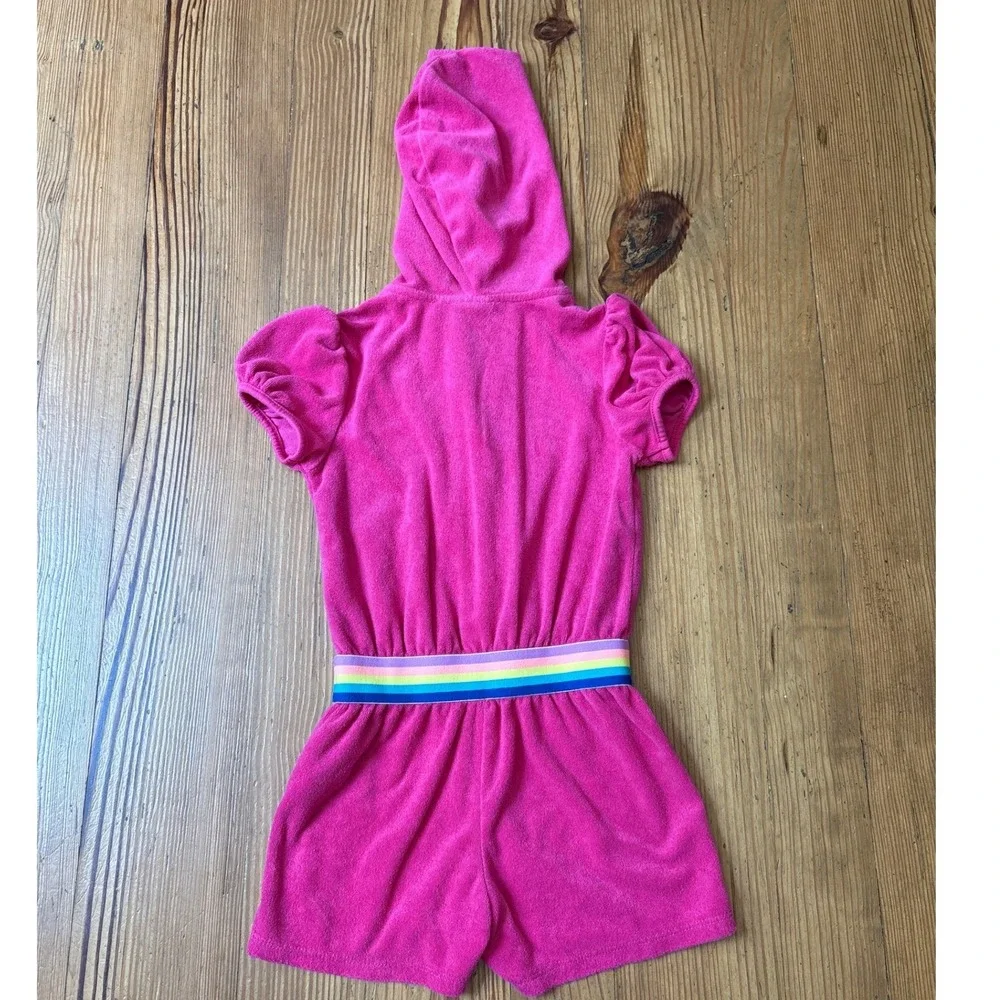 Juicy Couture Terry Cloth‎ Romper Kids Pink Rainbow Y2K Style SIZE 6